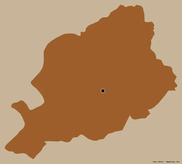 Forma Khost Provincia Afganistán Con Capital Aislada Sobre Fondo Color —  Fotos de Stock