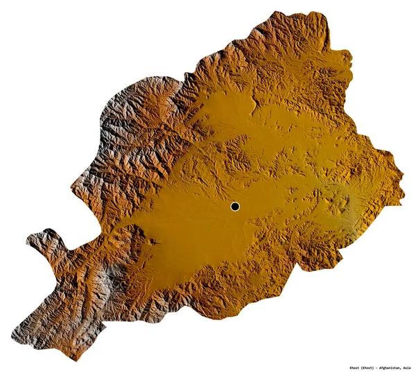 Forma Khost Província Afeganistão Com Sua Capital Isolada Fundo Branco — Fotografia de Stock