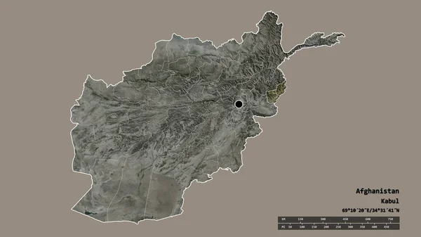 아프가니스탄의 사막화 모습과 중심의 그리고 쿠나르 지역이 있었다 라벨이요 렌더링 — 스톡 사진