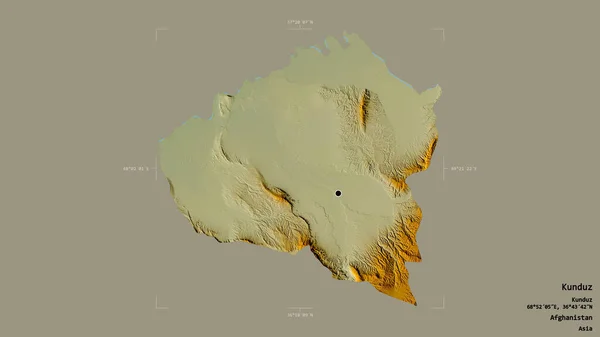 Oblast Kunduz Provincie Afghánistán Izolovaná Pevném Pozadí Georeferenční Hraniční Oblasti — Stock fotografie