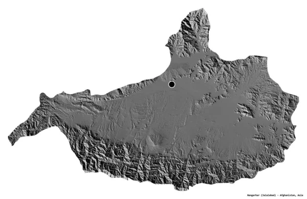 Forma Nangarhar Provincia Afganistán Con Capital Aislada Sobre Fondo Blanco — Foto de Stock