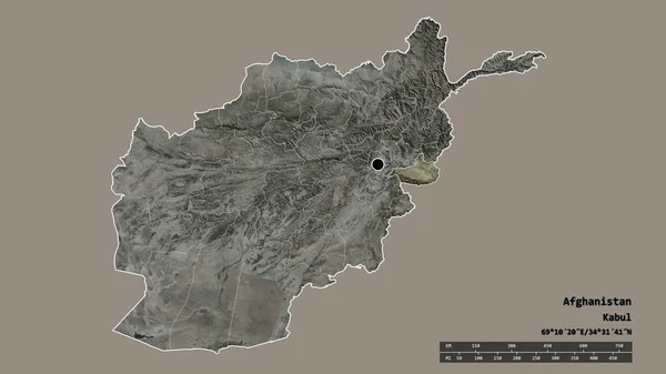 アフガニスタンの首都 主要な地域部門と分離したナンガハール地域での荒廃した形 ラベル 衛星画像 3Dレンダリング — ストック写真