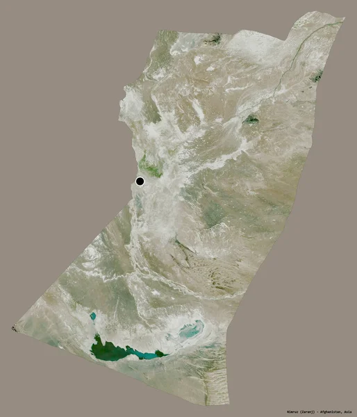 Forma Nimruz Província Afeganistão Com Sua Capital Isolada Fundo Cor — Fotografia de Stock