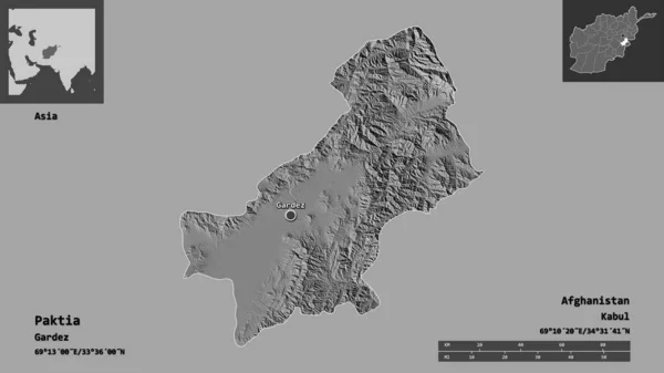 Forma Paktia Provincia Afganistán Capital Escala Distancia Vistas Previas Etiquetas —  Fotos de Stock