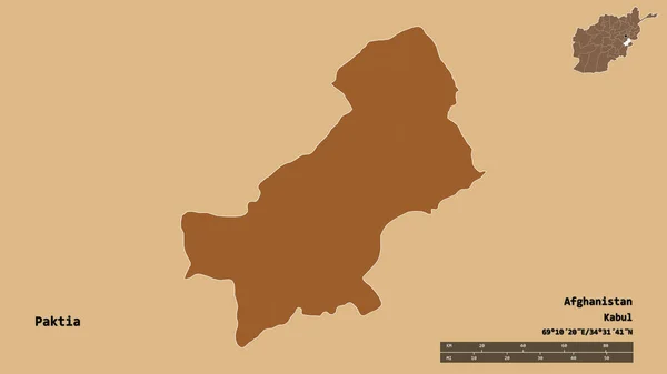 Forma Paktia Provincia Afganistán Con Capital Aislada Sobre Fondo Sólido — Foto de Stock