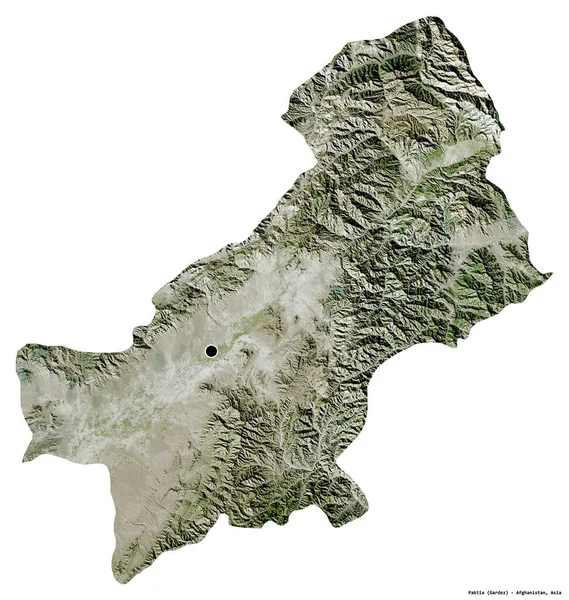 Kształt Paktii Prowincji Afganistanu Stolicą Odizolowaną Białym Tle Zdjęcia Satelitarne — Zdjęcie stockowe