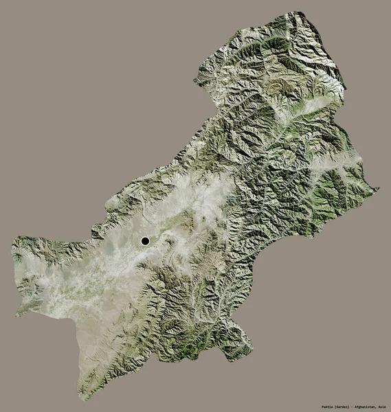 アフガニスタンの州パキスタンの形で その首都はしっかりとした色の背景に隔離されています 衛星画像 3Dレンダリング — ストック写真