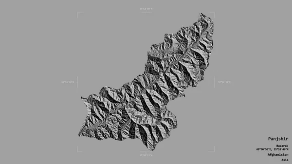 Oblast Panjshir Provincie Afghánistán Izolovaná Pevném Pozadí Georeferenční Hraniční Oblasti — Stock fotografie