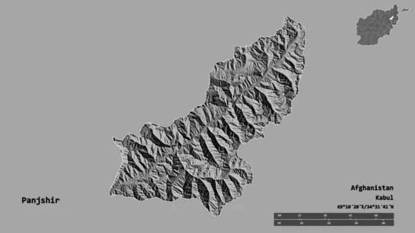 Форма Панджширу Провінції Афганістан Своєю Столицею Ізольованою Твердому Тлі Масштаб — стокове фото