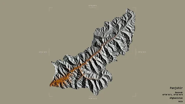 Oblast Panjshir Provincie Afghánistán Izolovaná Pevném Pozadí Georeferenční Hraniční Oblasti — Stock fotografie