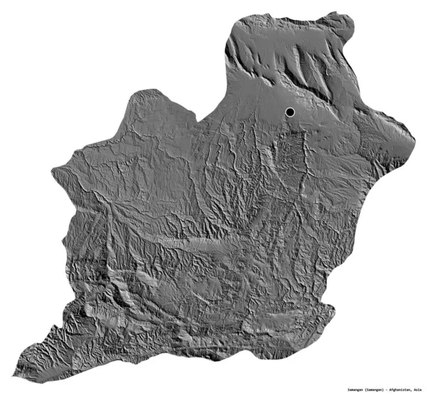 Vorm Van Samangan Provincie Afghanistan Met Hoofdstad Geïsoleerd Witte Achtergrond — Stockfoto