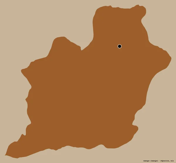 Forme Samangan Province Afghanistan Avec Capitale Isolée Sur Fond Couleur — Photo