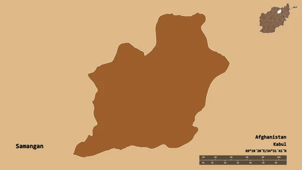 Shape Samangan Provinz Von Afghanistan Mit Seiner Hauptstadt Isoliert Auf — Stockfoto