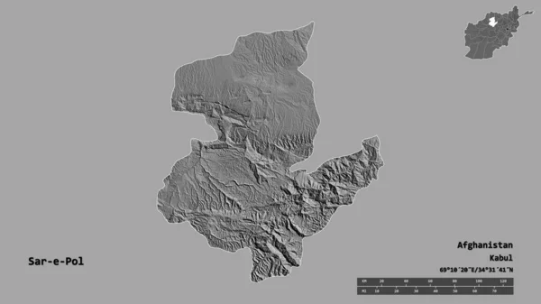 Forma Sar Pol Provincia Afganistán Con Capital Aislada Sobre Fondo — Foto de Stock