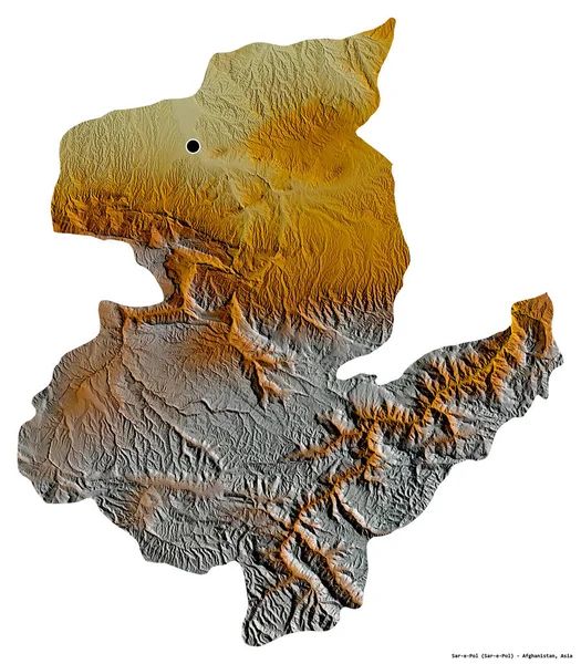Форма Сар Поль Провінції Афганістан Столицею Ізольованою Білому Тлі Карта — стокове фото
