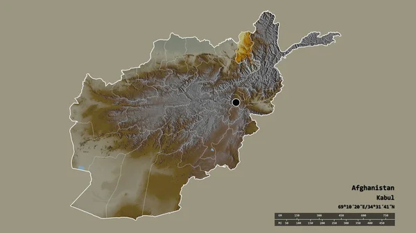 Спустошена Форма Афганістану Столицею Основним Регіональним Поділом Відокремленою Територією Тахар — стокове фото