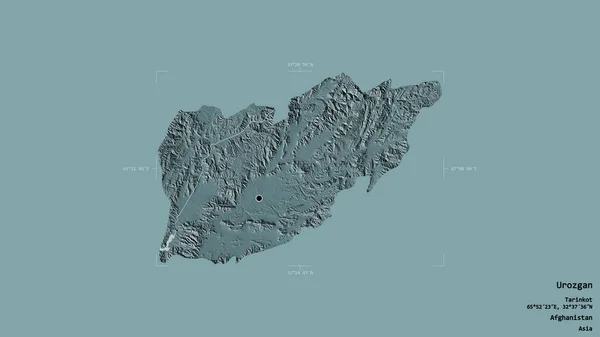 Zona Urozgan Provincia Afganistán Aislada Sobre Fondo Sólido Una Caja —  Fotos de Stock