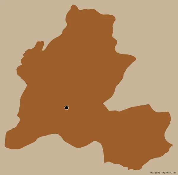 阿富汗Zabul省的形状 其首都用纯色背景隔开 图形纹理的组成 3D渲染 — 图库照片