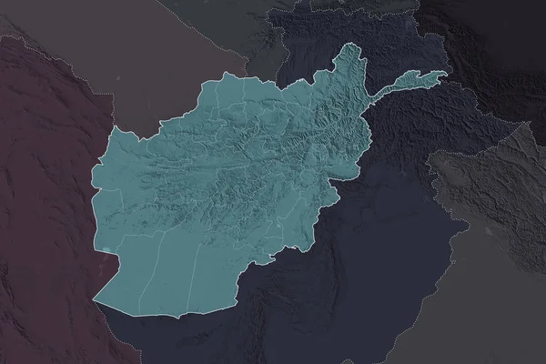 Forma Dell Afghanistan Separata Dalla Desaturazione Delle Aree Limitrofe Frontiere — Foto Stock