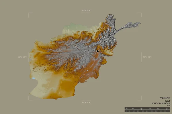 Zona Afganistán Aislada Sobre Fondo Sólido Una Caja Seguridad Georeferenciada — Foto de Stock