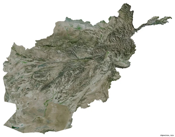 白を背景に孤立した首都アフガニスタンの姿 衛星画像 3Dレンダリング — ストック写真