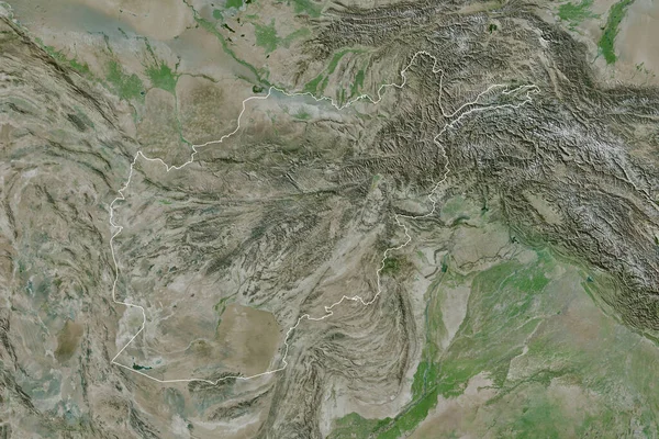 Área Alargada Afeganistão Delineado Imagens Satélite Renderização — Fotografia de Stock