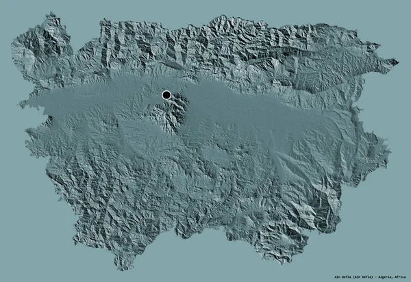Kształt Ain Defla Prowincja Algierii Stolicą Odizolowaną Solidnym Tle Kolorystycznym — Zdjęcie stockowe