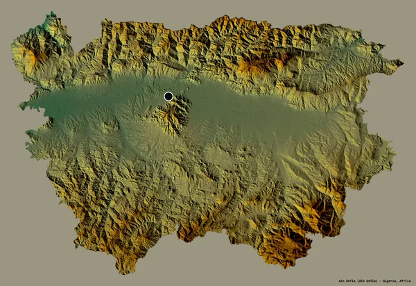 Form Ain Defla Provinsen Algeriet Med Sin Huvudstad Isolerad Solid — Stockfoto