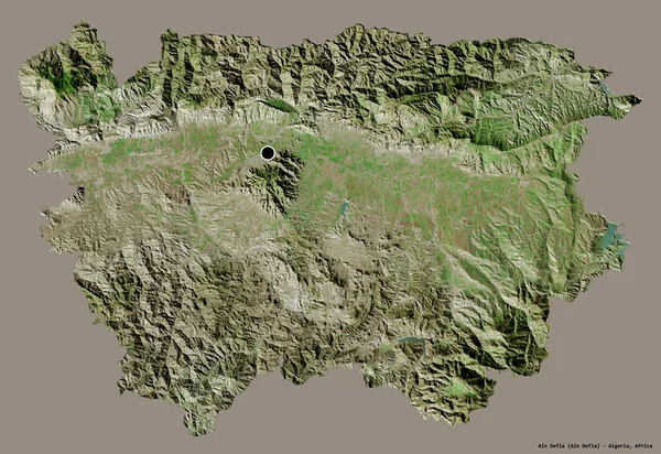 Forma Ain Defla Província Argélia Com Sua Capital Isolada Fundo — Fotografia de Stock