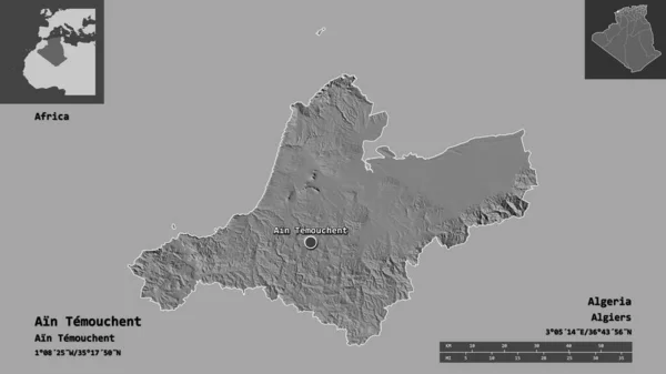 Форма Айн Темушент Провинция Алжир Столица Шкала Расстояний Предварительные Просмотры — стоковое фото