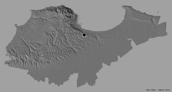 Forma Alger Provincia Argelia Con Capital Aislada Sobre Fondo Color — Foto de Stock