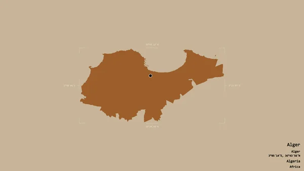Oblast Alger Provincie Alžírsko Izolovaná Pevném Pozadí Georeferencované Hraniční Oblasti — Stock fotografie