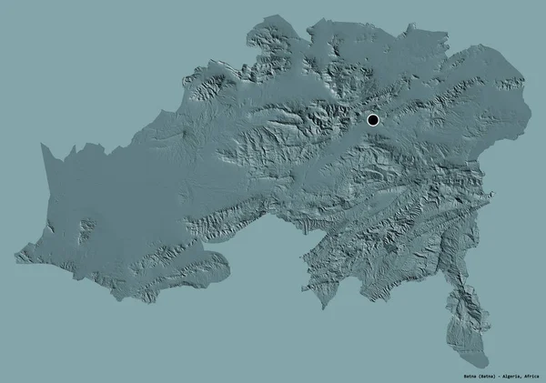 Forme Batna Province Algérie Avec Capitale Isolée Sur Fond Couleur — Photo