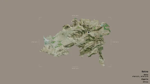 Área Batna Província Argélia Isolada Num Fundo Sólido Numa Caixa — Fotografia de Stock