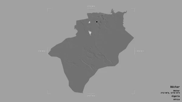 Περιοχή Bechar Επαρχία Της Αλγερίας Απομονωμένη Στέρεο Υπόβαθρο Ένα Γεωγραφικό — Φωτογραφία Αρχείου