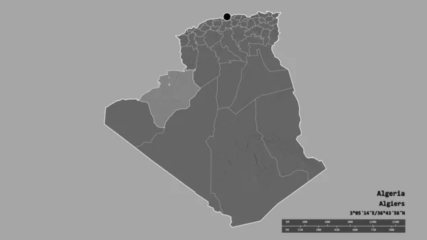 Обесцвеченная Форма Алжира Столицей Главным Региональным Делением Отделенной Территорией Бечар — стоковое фото