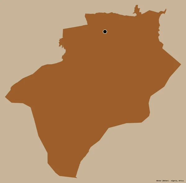 Forma Bechar Provincia Algeria Capitala Izolată Fundal Culoare Solidă Compoziția — Fotografie, imagine de stoc