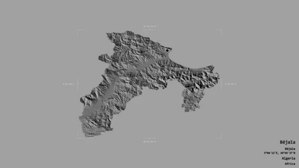Zona Bejaia Provincia Argelia Aislada Sobre Fondo Sólido Una Caja — Foto de Stock
