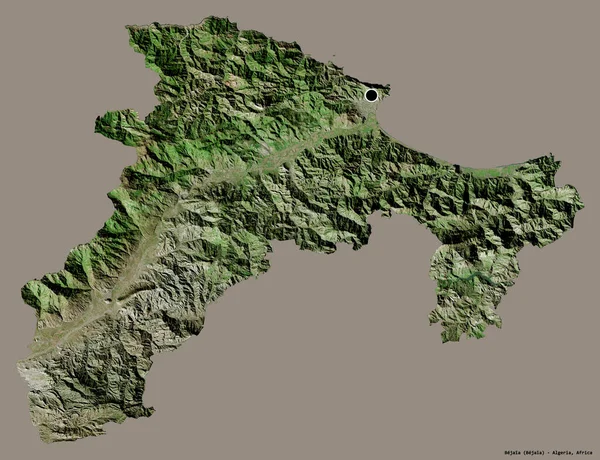 Forma Bejaia Provincia Argelia Con Capital Aislada Sobre Fondo Color —  Fotos de Stock