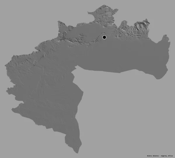 Form Von Biskra Provinz Algerien Mit Seiner Hauptstadt Isoliert Auf — Stockfoto