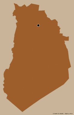 Cezayir 'in El Bayad eyaleti, başkenti katı renk arkaplanı ile izole edilmiştir. Desenli dokuların bileşimi. 3B görüntüleme