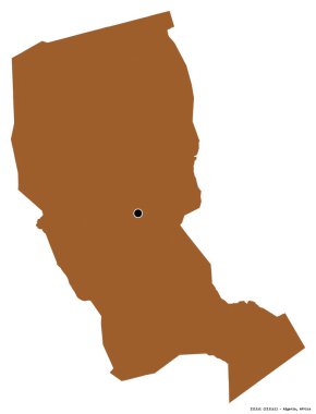 Cezayir 'in Illizi eyaleti, başkenti beyaz arka planda izole edilmiştir. Desenli dokuların bileşimi. 3B görüntüleme