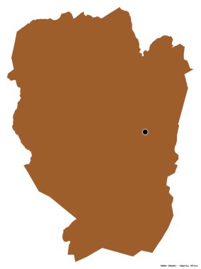 Cezayir 'in Naama eyaleti, başkenti beyaz arka planda izole edilmiştir. Desenli dokuların bileşimi. 3B görüntüleme