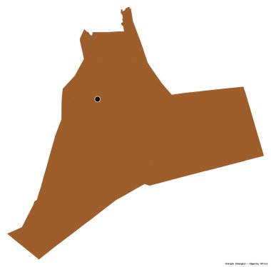 Cezayir 'in başkenti Ouargla' nın beyaz arka planda izole edilmiş hali. Desenli dokuların bileşimi. 3B görüntüleme