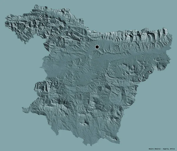 Gestalt Von Bouira Provinz Algerien Mit Seiner Hauptstadt Isoliert Auf — Stockfoto