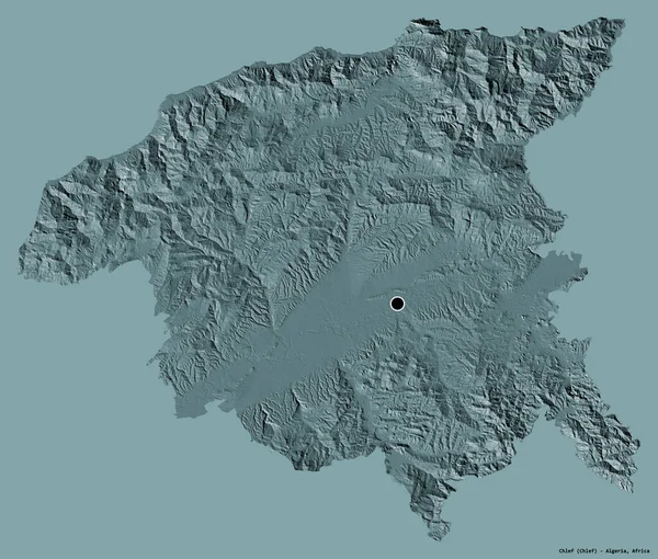 Forme Chlef Province Algérie Avec Capitale Isolée Sur Fond Couleur — Photo