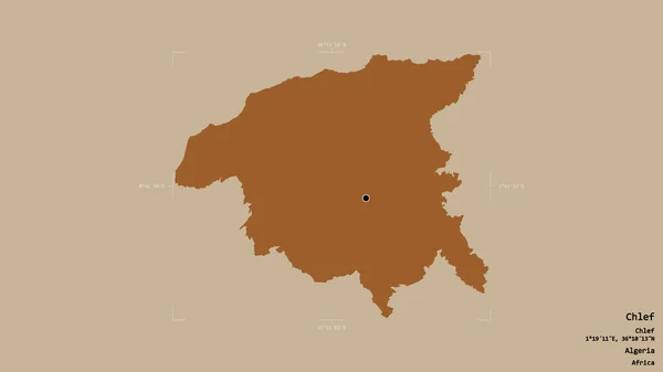 Територія Хлеф Провінції Алжир Ізольована Твердому Тлі Геодезичній Обмежувальній Коробці — стокове фото