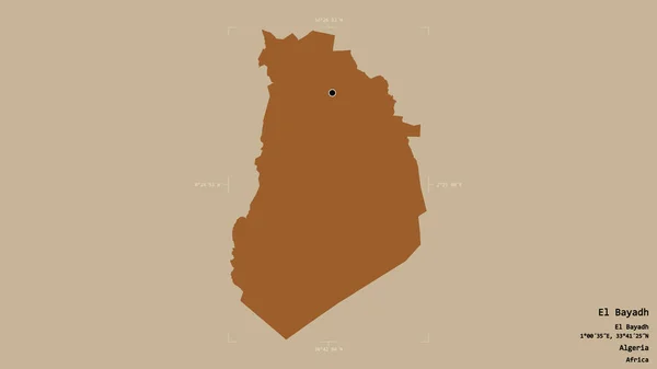 Περιοχή Bayadh Επαρχία Της Αλγερίας Απομονωμένη Στέρεο Υπόβαθρο Ένα Γεωγραφικό — Φωτογραφία Αρχείου