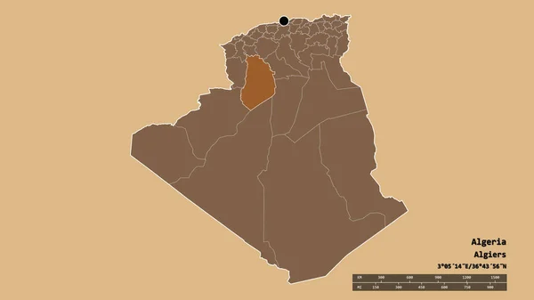 Bentuk Kumuh Aljazair Dengan Ibukotanya Divisi Regional Utama Dan Wilayah — Stok Foto