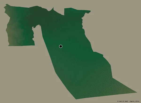 Форма Ель Уед Провінція Алжир Своєю Столицею Ізольованою Суцільному Кольоровому — стокове фото
